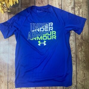 Under Armour Royal Blue Tee with White and Green Lettering